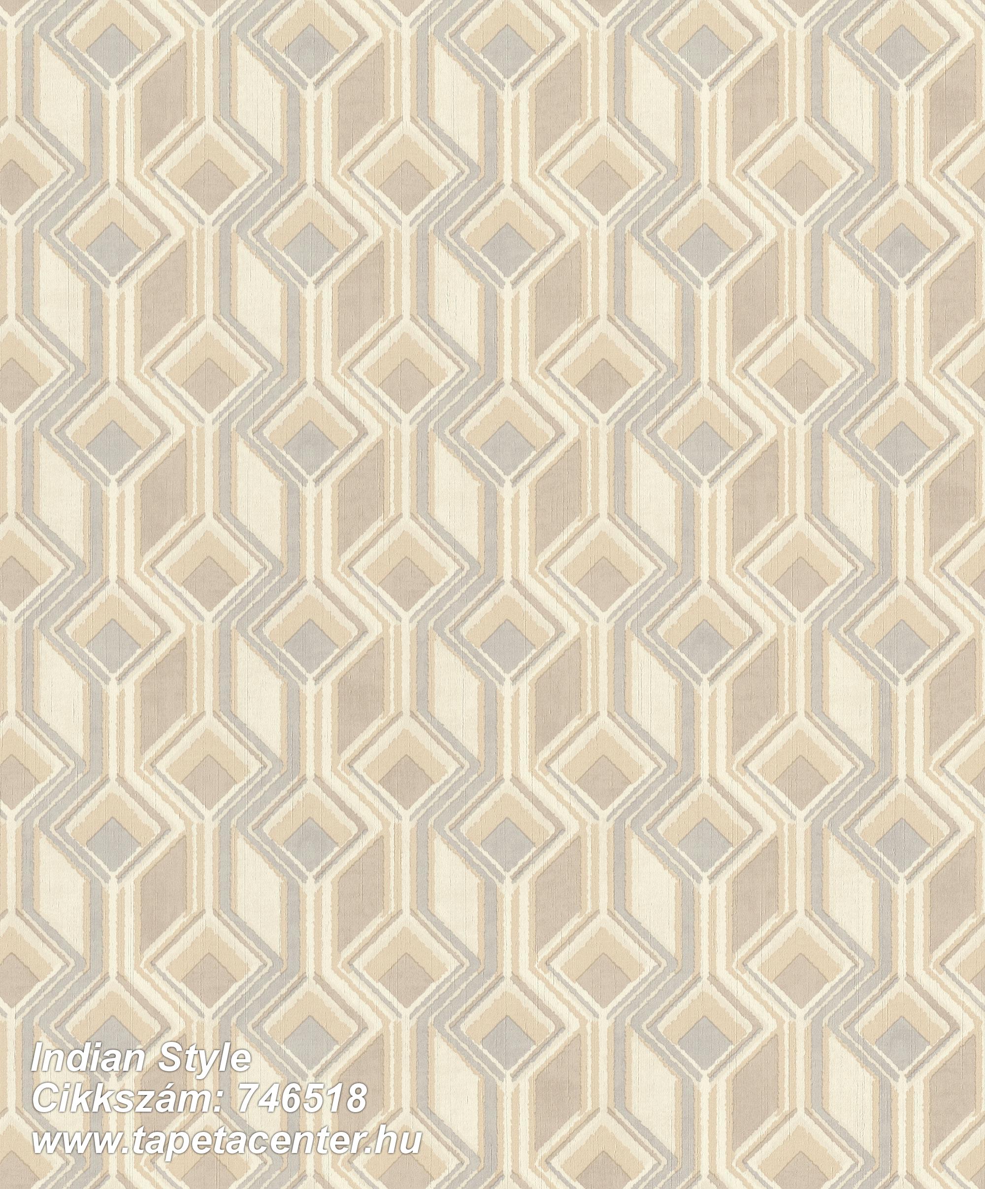 3d hatású,geometriai mintás,textil hatású,bézs-drapp,szürke,vajszín,lemosható,vlies tapéta 